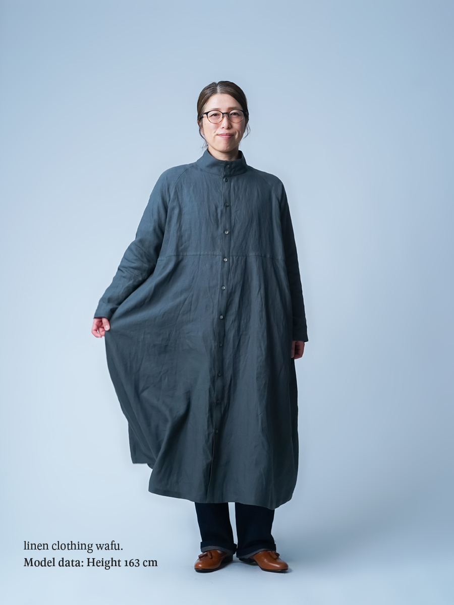 リネンドレス】姿勢まで整う反則級の襟 超高密度リネン スタンドカラー
