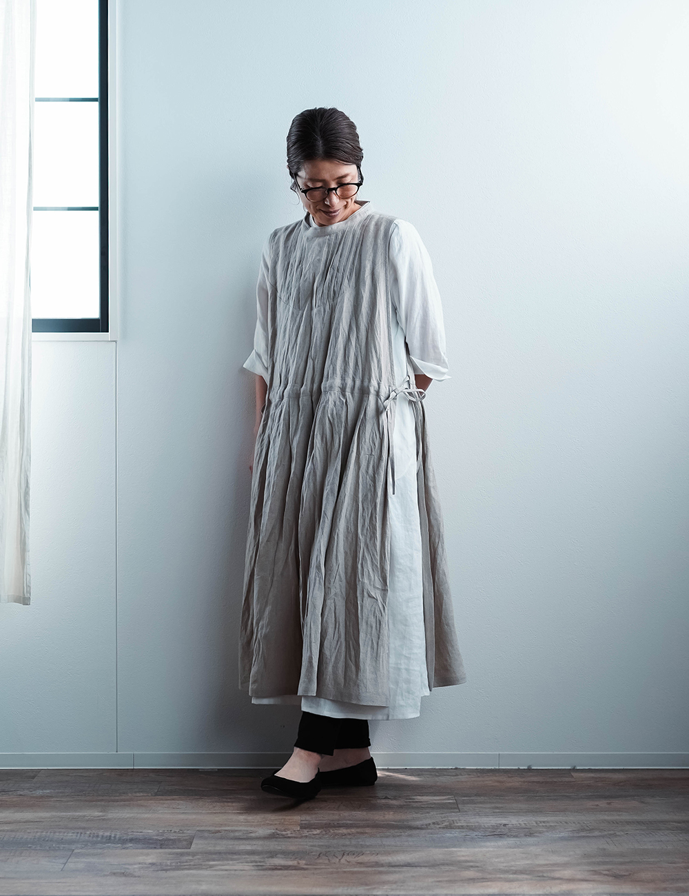 【人気SALE人気】未使用 nest Robe ガーゼリネンワンピース ロングワンピース/マキシワンピース