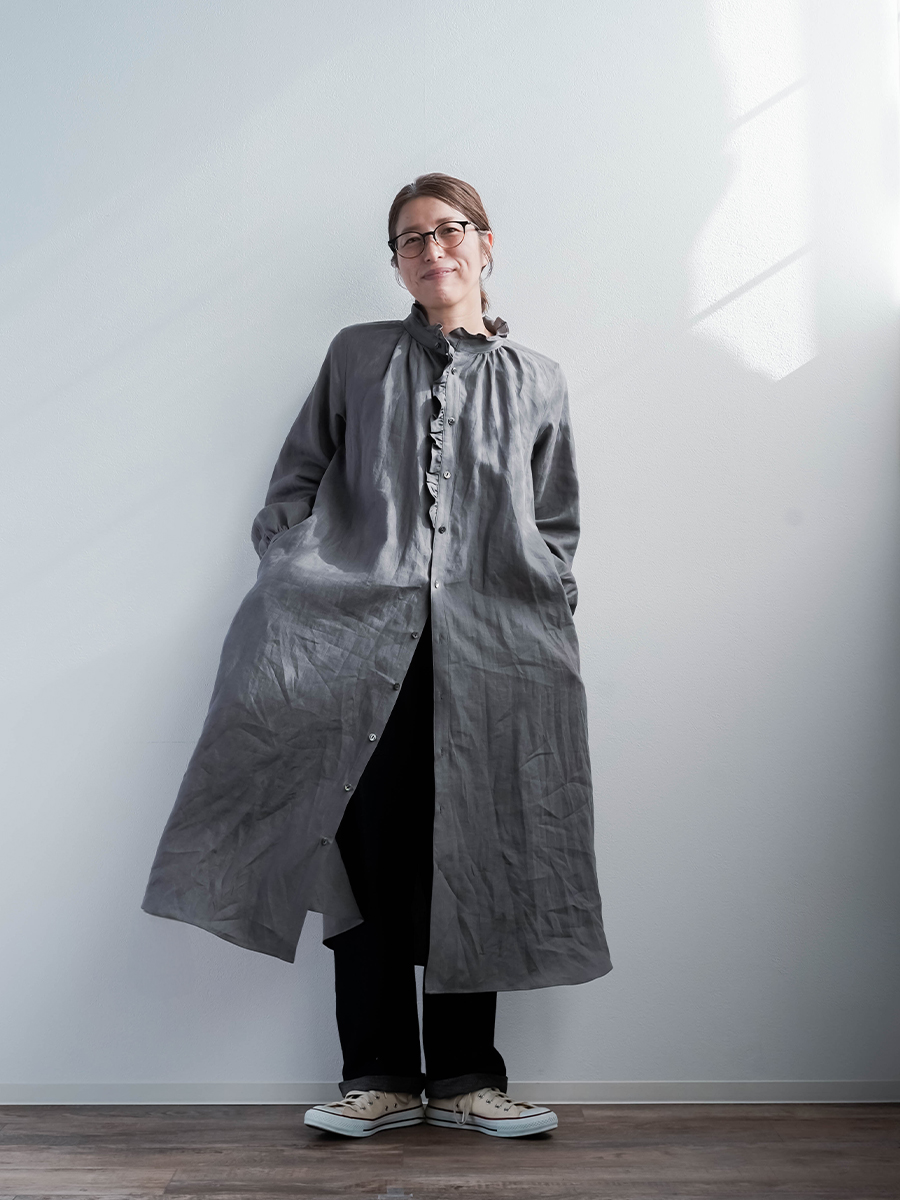 リネンドレス】時を忘れるフレンチヴィンテージ フリル ワンピース