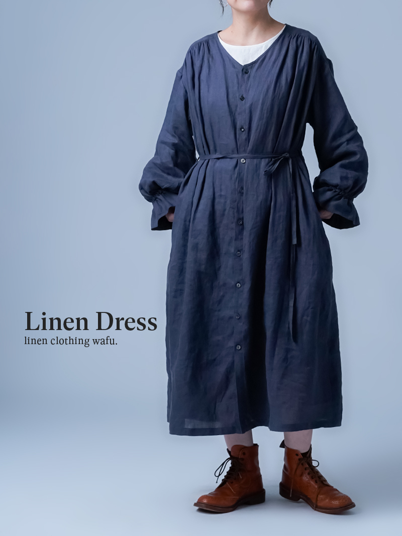 美品✨【オニールオブダブリン】 Pinaforeドレス リネン 麻 ワンピース オニールオブダブリン O'NEIL of DUBLIN リネン ワンピース
