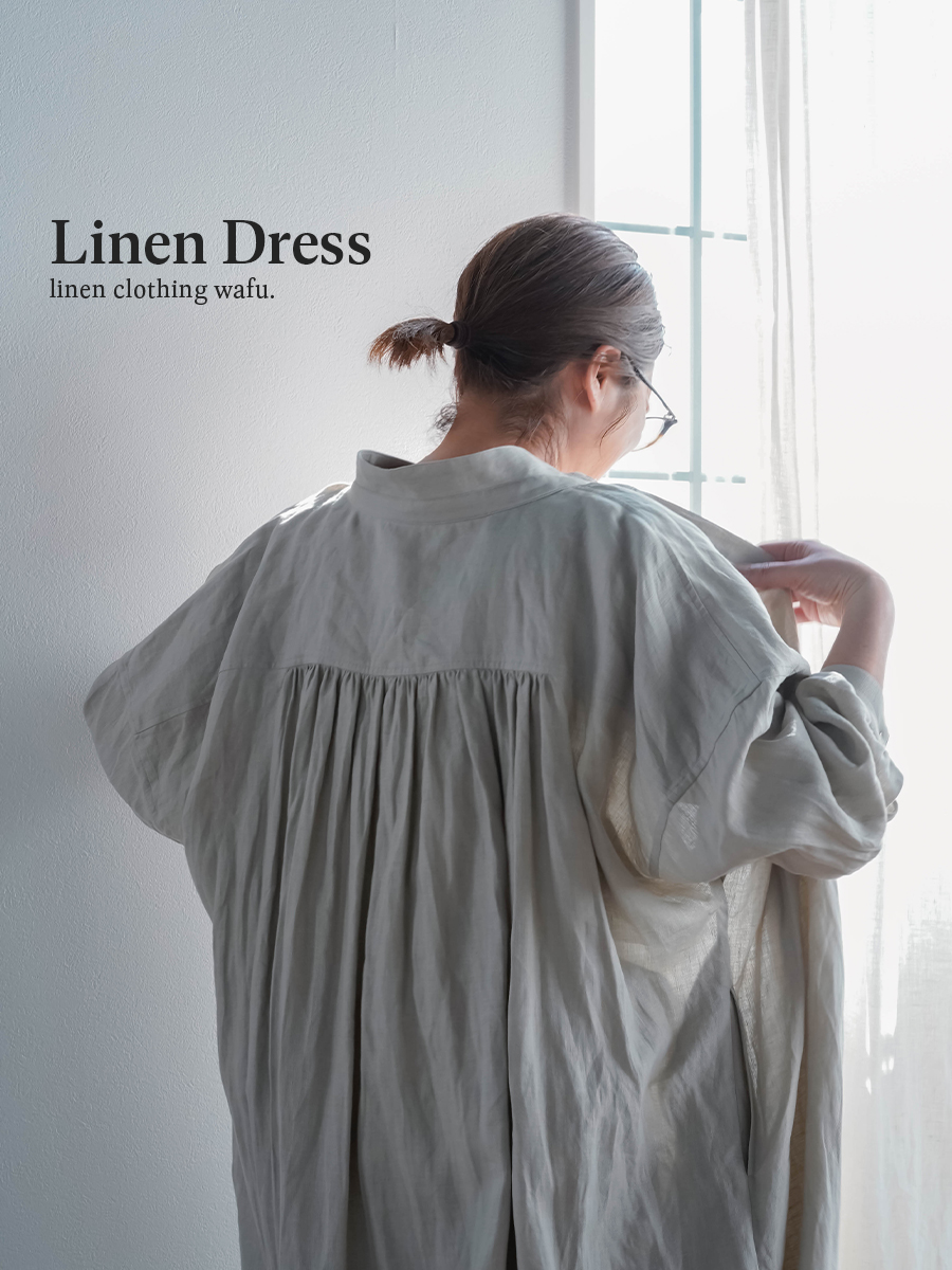 リネンワンピース】計算高き「ぬき襟」。着物の美学を盗んだ シャツ