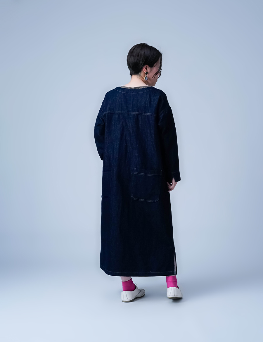 リネンデニムパンツ】絶妙のシルエット スリム イージーパンツ