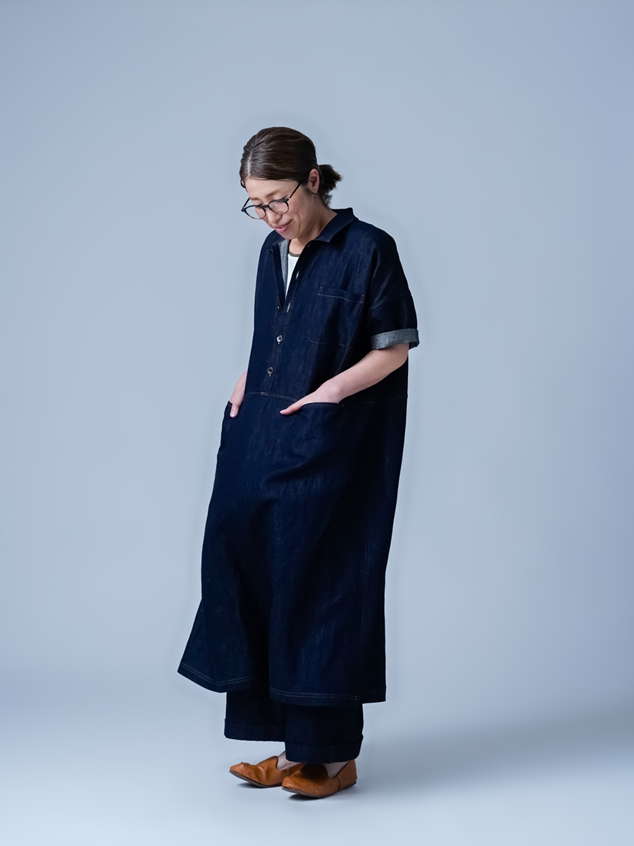 リネンデニムワンピース】驚くほど軽い リネンデニム 魔法のワンピース