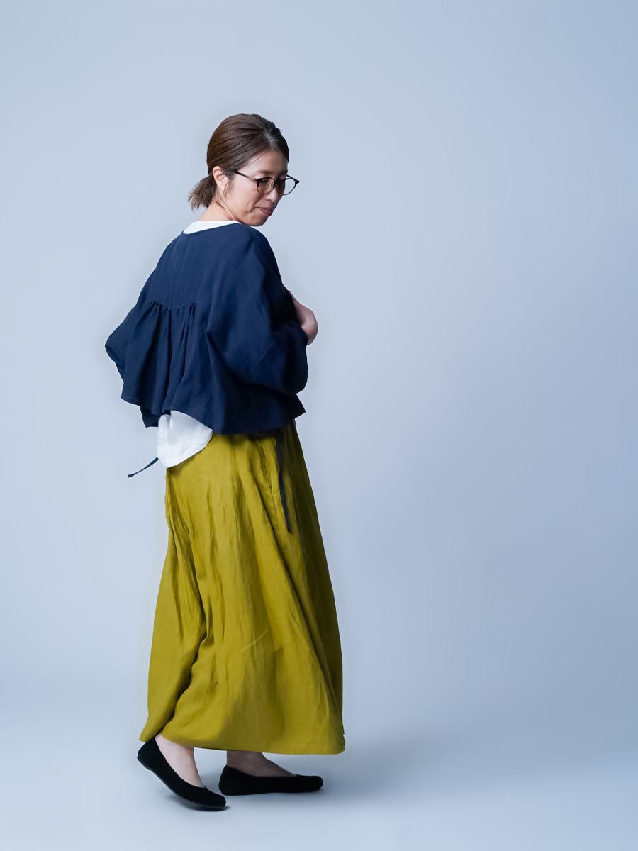 リネンパンツ】動きがデザインになる。リネンワイド袴パンツ／2色展開