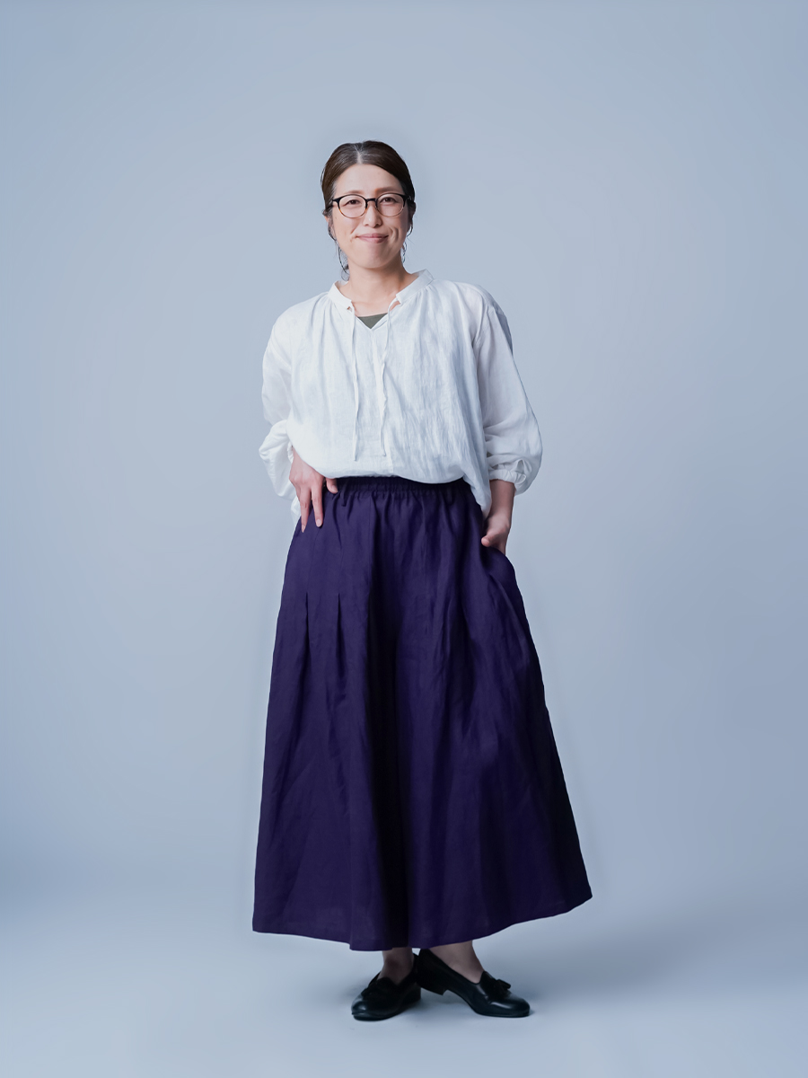 リネンパンツ】動きがデザインになる。リネンワイド袴パンツ／2色展開