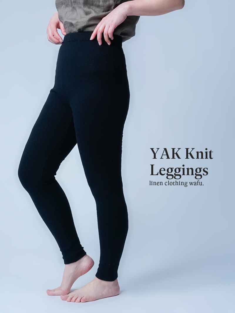 wafu YAK Knit Leggings ブラック ヤク100%】機嫌のいい、冬の足元 アンダーヒーター ヤクロングレギンス