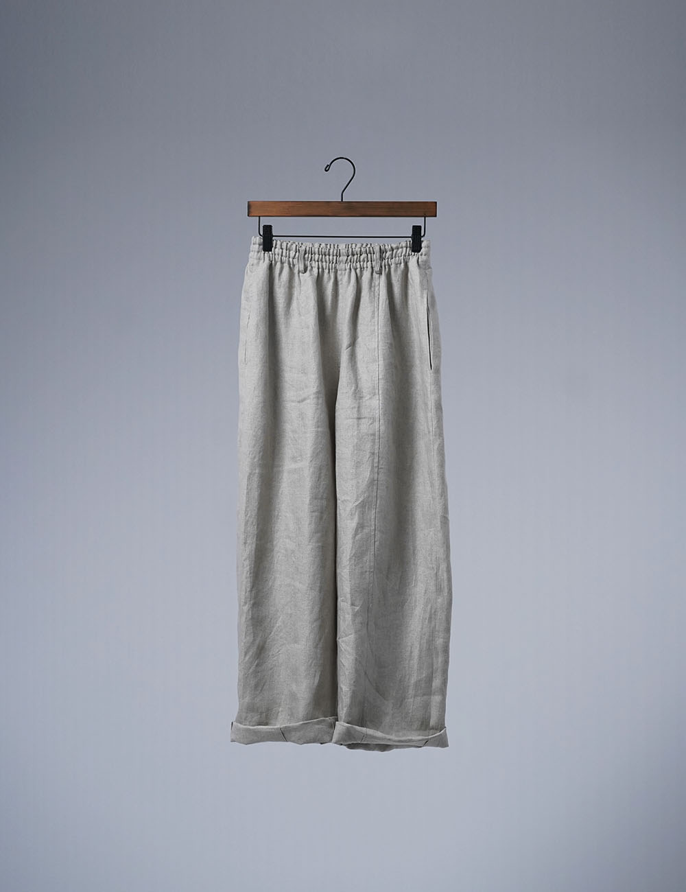【プレミアム】 ゆったりしすぎない Linen pants リネン100% バギーパンツ / フラックス b011f-flx1