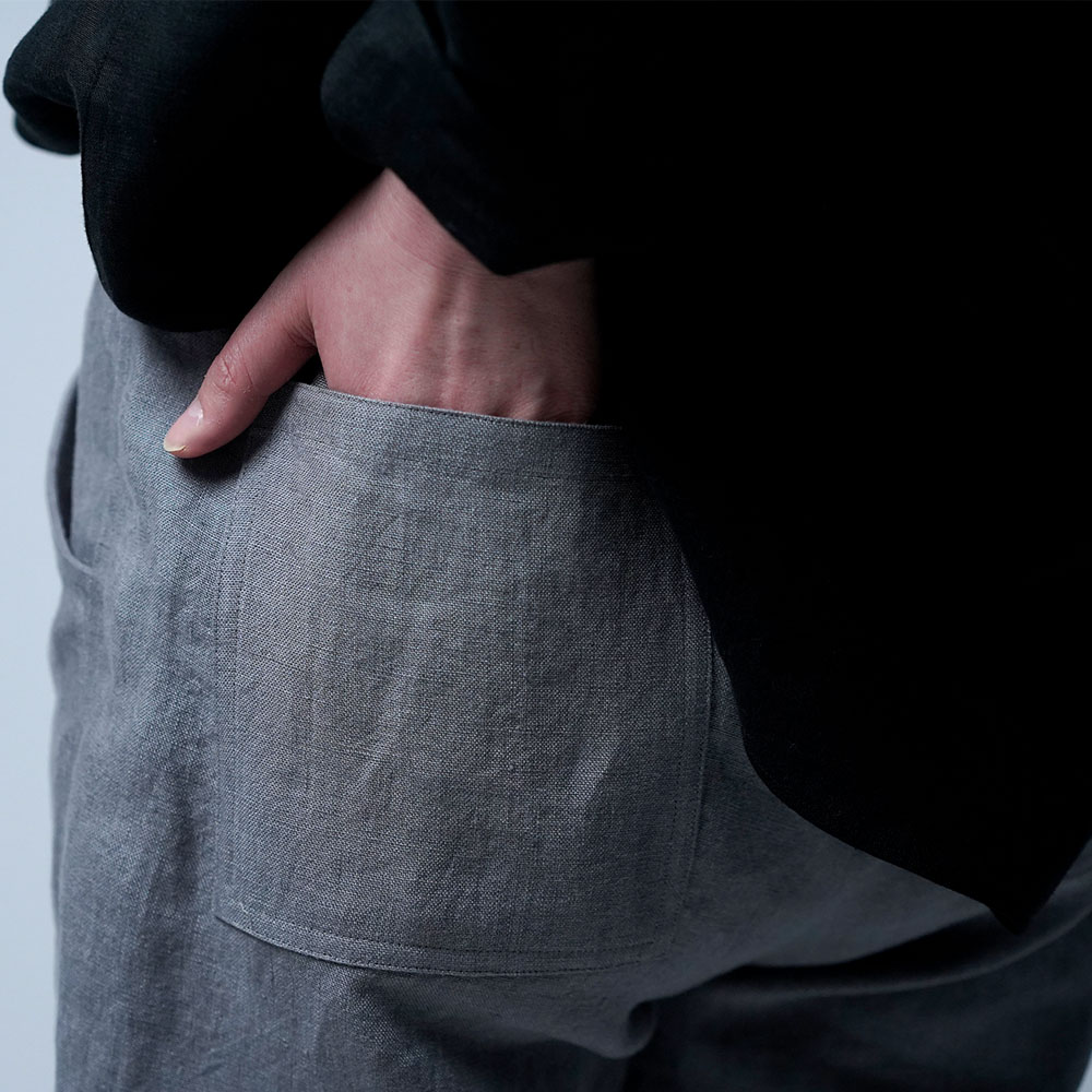 【wafu】Linen Pants ベイカーパンツ / スチールグレー b013u-stg2
