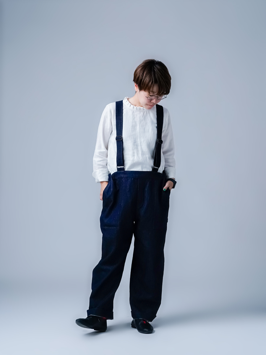 リネンデニムサロペット】着ると物語が始まる プレイフル ワーク