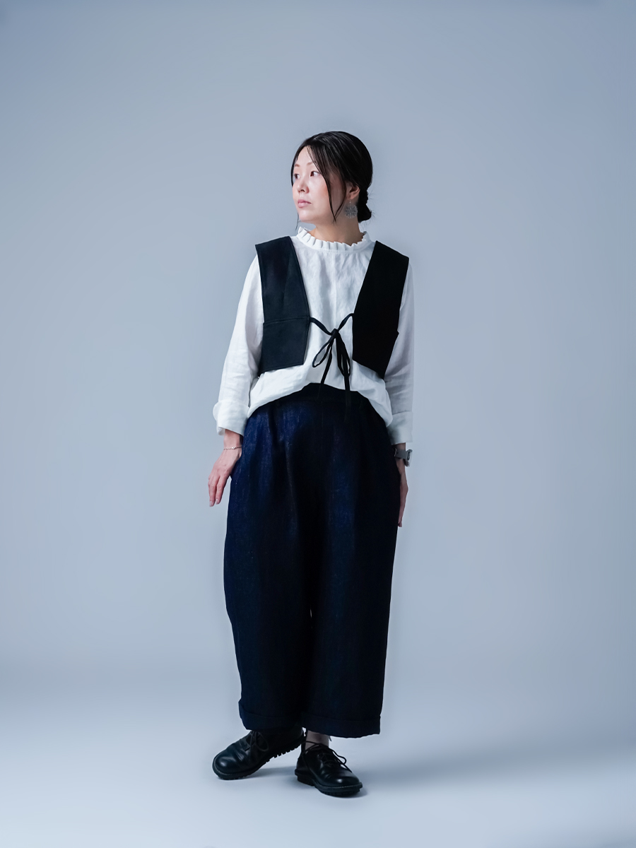 リネンデニムパンツ】リネンの誘惑 クラシカルリネンデニム