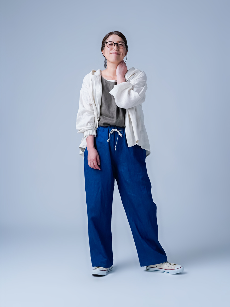 WAFU 夏のリネンデニムパンツ　used wafu 】 linen clothing