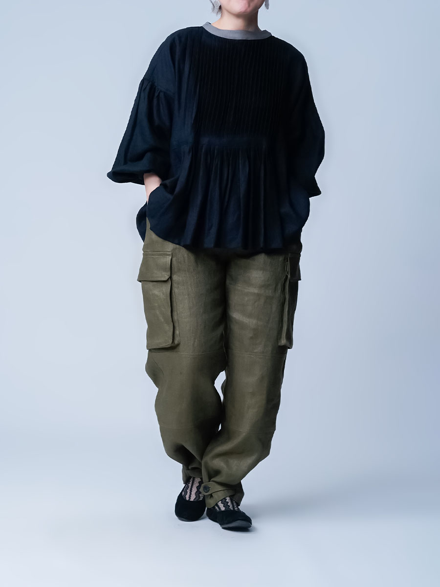 wafu リネン　カーゴパンツ　S wafu】【リネンソロテックス】パンツ好きが惚れ込む! 魔法仕掛け