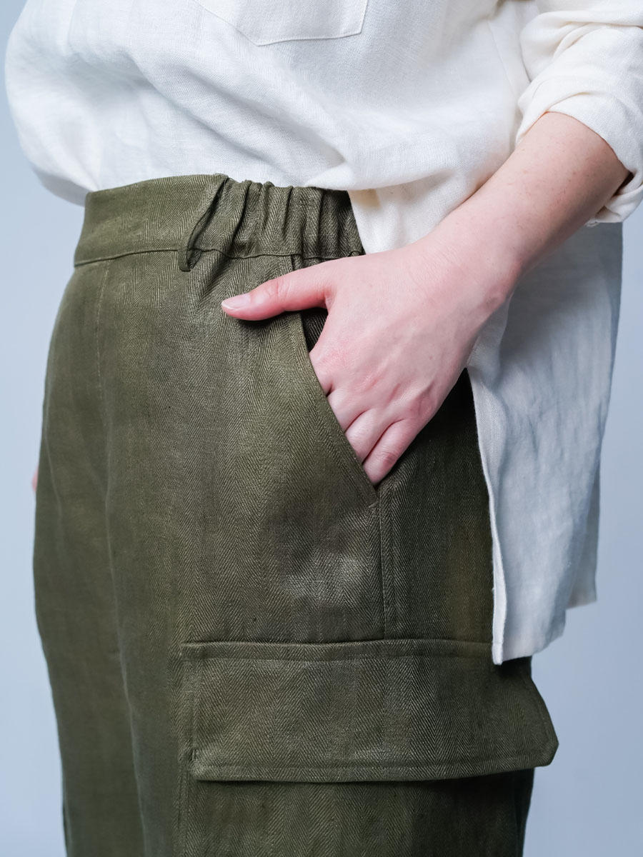 リネンカーゴパンツ】無骨さと品格の共存 ヘリンボーン M-47