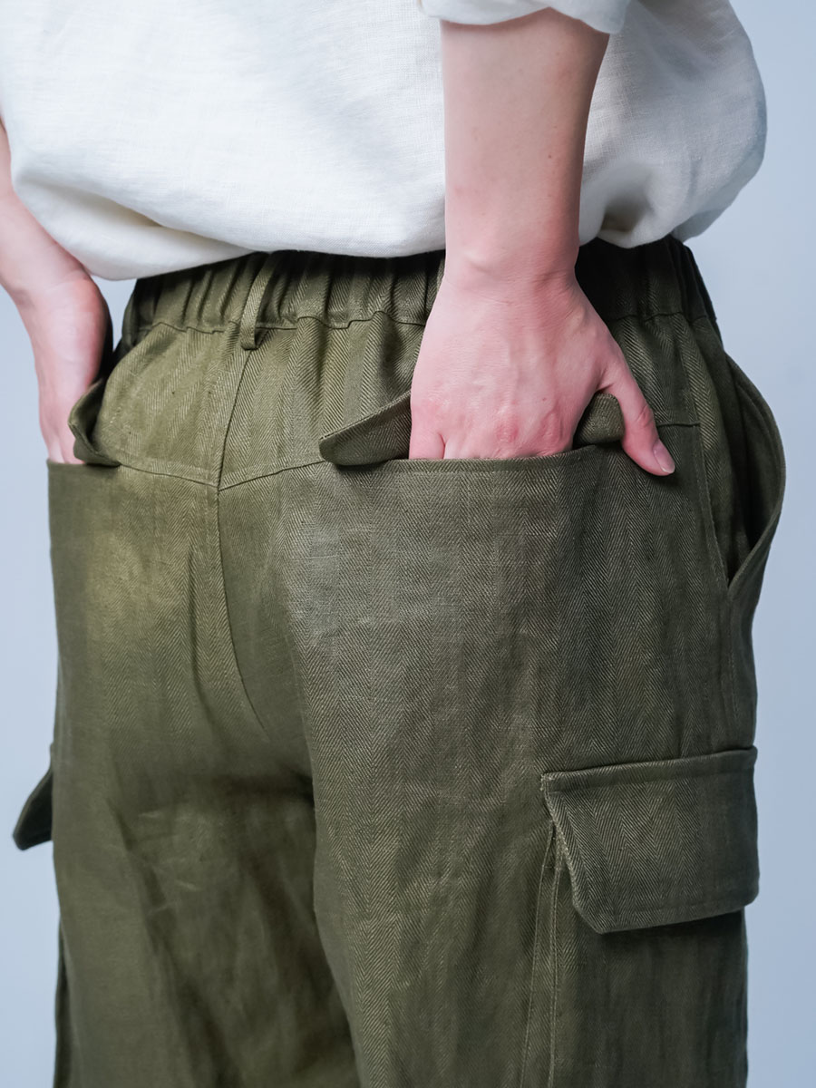 wafu リネン　カーゴパンツ　S wafu】【リネンソロテックス】パンツ好きが惚れ込む! 魔法仕掛け