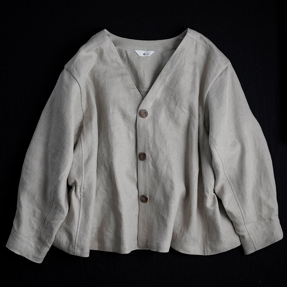 【Premium Linen】 Basque jacket  艶バスク・ジャケット　/フラックス h005e-flx2