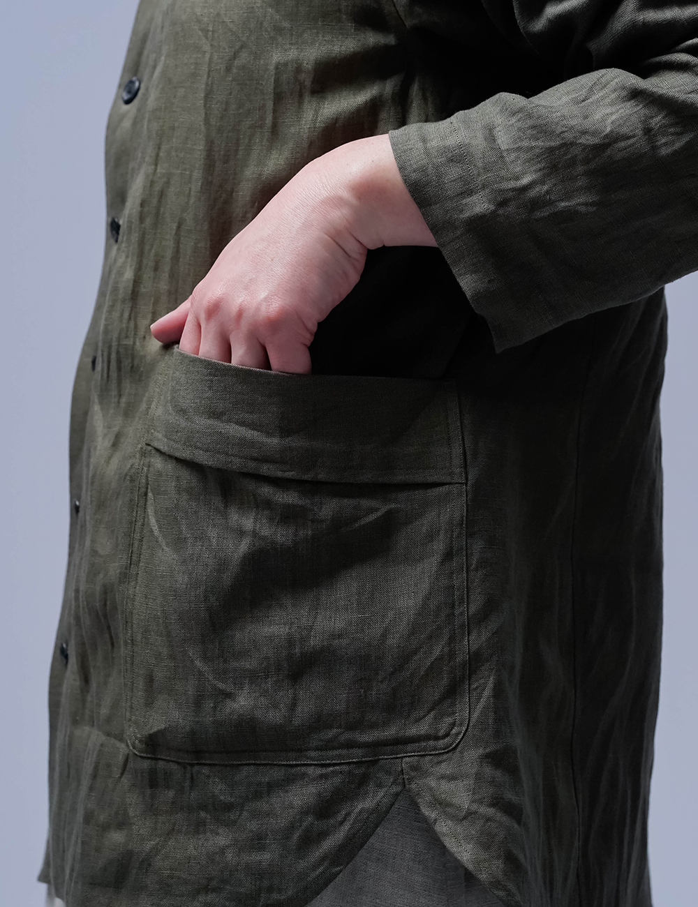 【リネンシャツジャケット】定番にできる扱いやすさ / 柳煤竹(やなぎすすたけ) h005h-ysk1