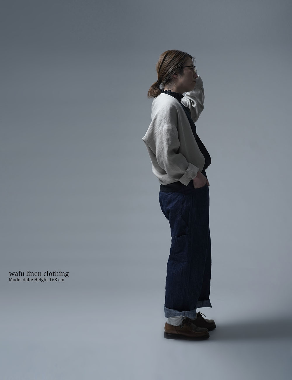 【プレミアム】Linen Jacket トッパーカーディガン / フラックス h006f-flx3
