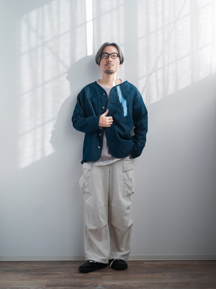 wafu リネンデニムカーディガン 2 ワフ リネンデニムカーディガン】新感覚・カーディガン 使いやすさがクセに