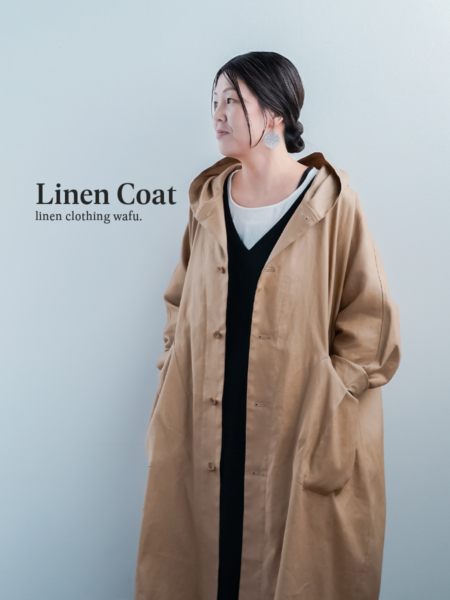 wafu.】リネン ソロテックス ノーカラージャケット wafu.】リネン ソロ