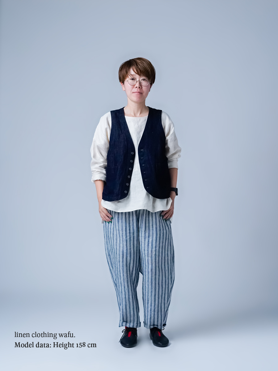 リネンデニムベスト】新たなハーモニーを生み出す リネンデニム ベスト リネンデニムベスト】新たなハーモニーを生み出す リネンデニム ベスト