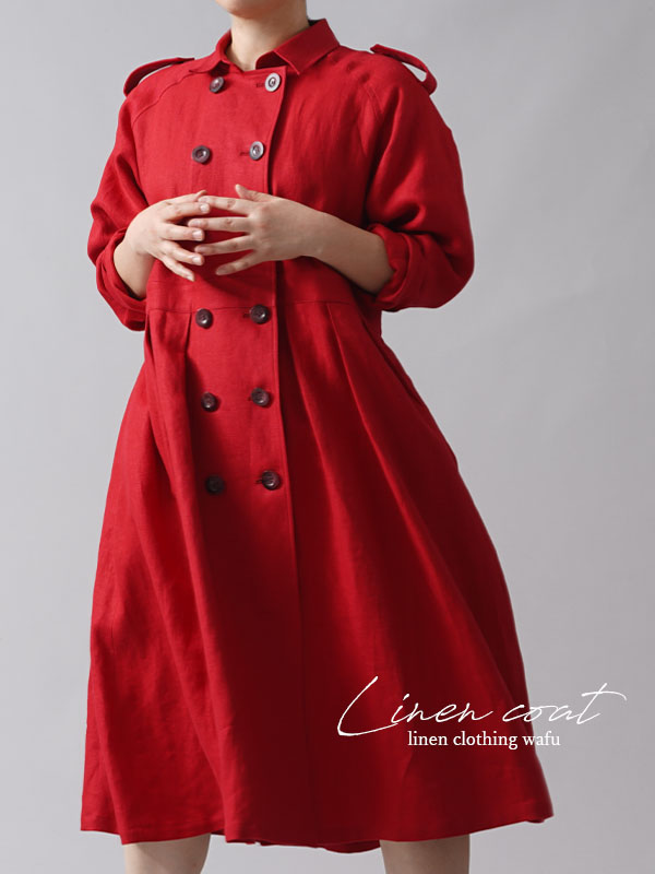 【受注製作】【プレミアム】神々しいほど美しい　リネン トレンチコート ドレス /クリストローゼ h016a-ctr3
