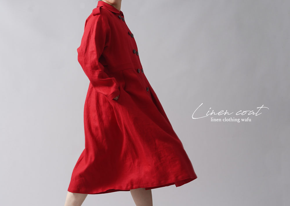 プレミアム】神々しいほど美しい リネン トレンチコート ドレス 