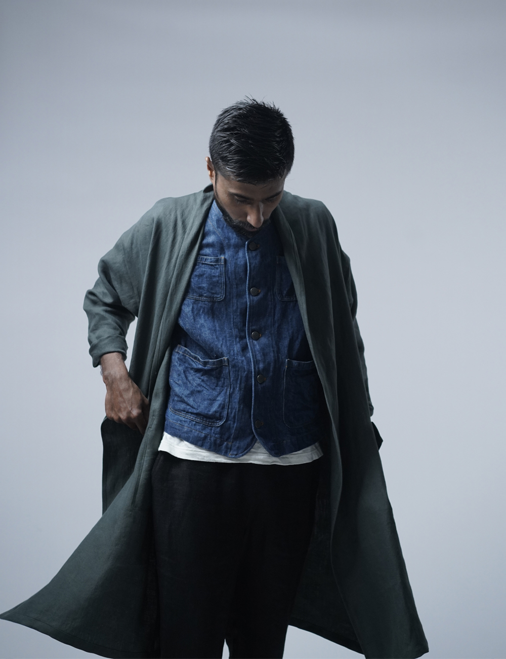 【プレミアム】Linen Jacket ショールカラー / ヴェールフォンセ h022m-vfs2