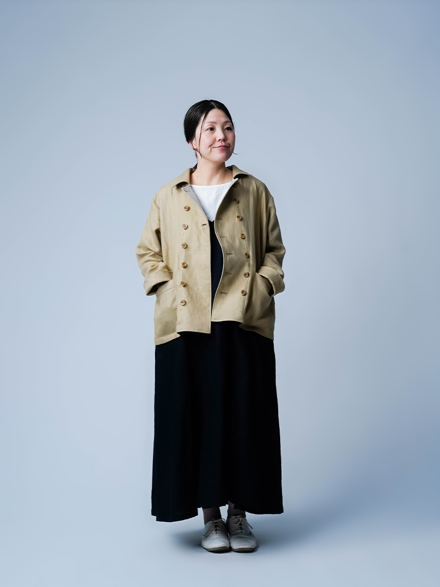 古着　バブアー　リネンジャケット　バイカーズジャケット　ウレタンコーティング リネンジャケット】タイトル ／ ハニープラス×フラックスプラス h024c-hny3