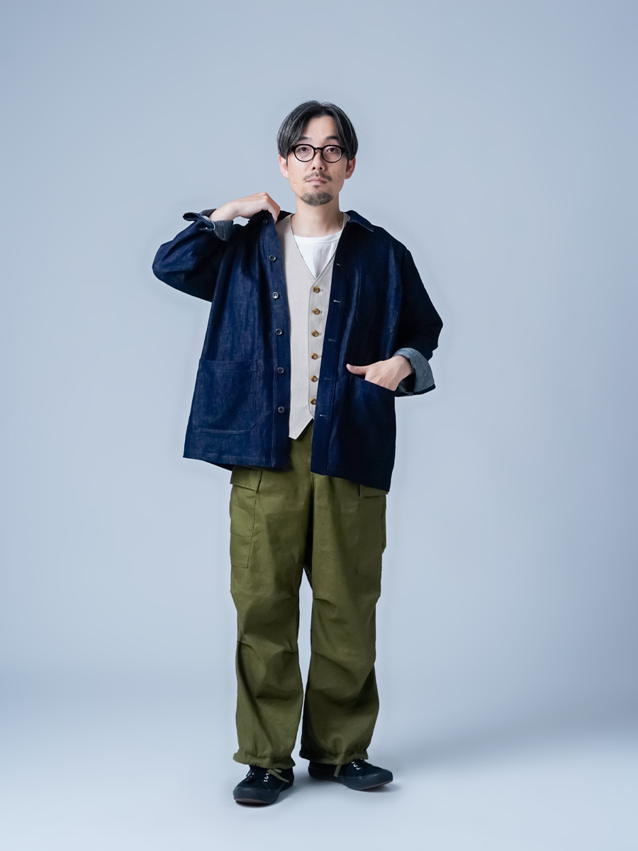 マッキントッシュフィロソフィー　インディゴ　デニム　カバーオール　ジャケット　M マッキントッシュフィロソフィー インディゴ デニム カバーオール