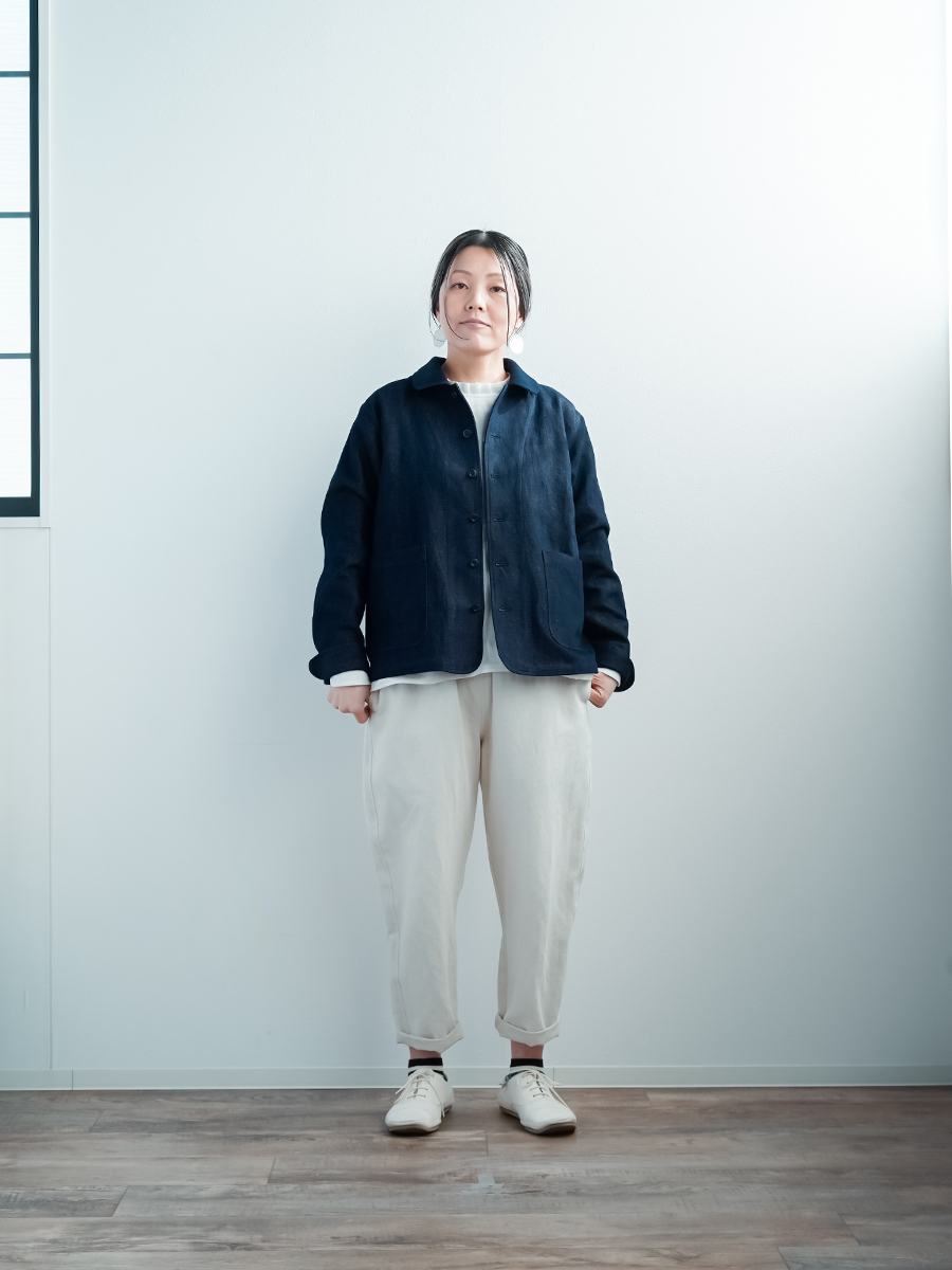 リネンデニムジャケット】愛嬌と端正さを両立した レアな領域のバランス 丸