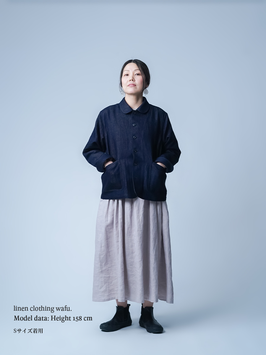 リネンデニムジャケット】愛嬌と端正さを両立した レアな領域のバランス 丸