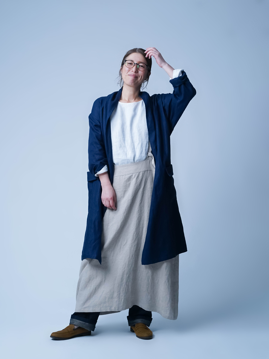 wafu.【リネンローブ】かんたんコーデの ショールカラーローブ ／ローズミスト プレミアム】わたぬきが溺愛する ショールカラー ローブ ／ 3色展開 h032e