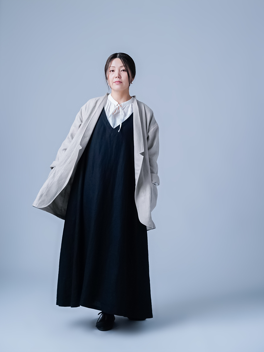 リネンジャケット】曖昧の美学。ヘリンボーンリネン カーディガン