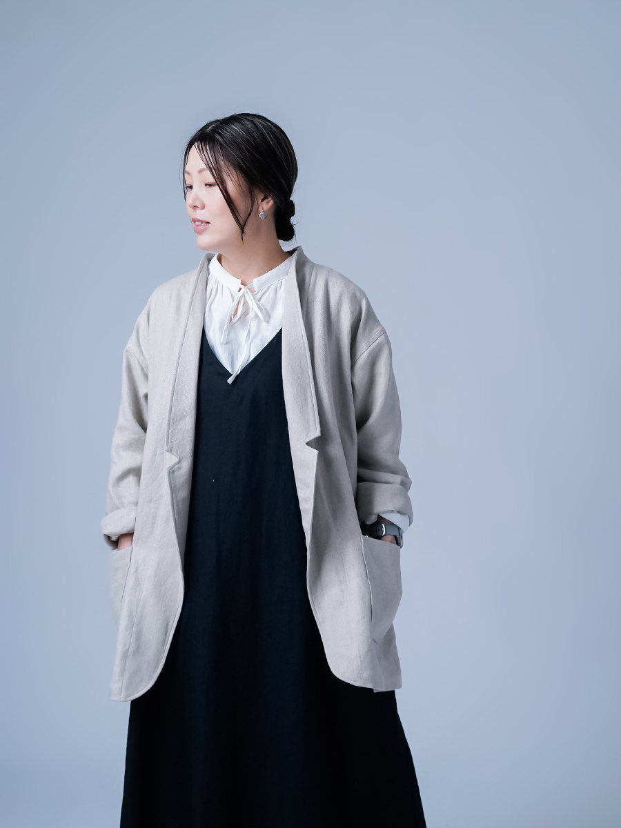 リネンジャケット】曖昧の美学。ヘリンボーンリネン