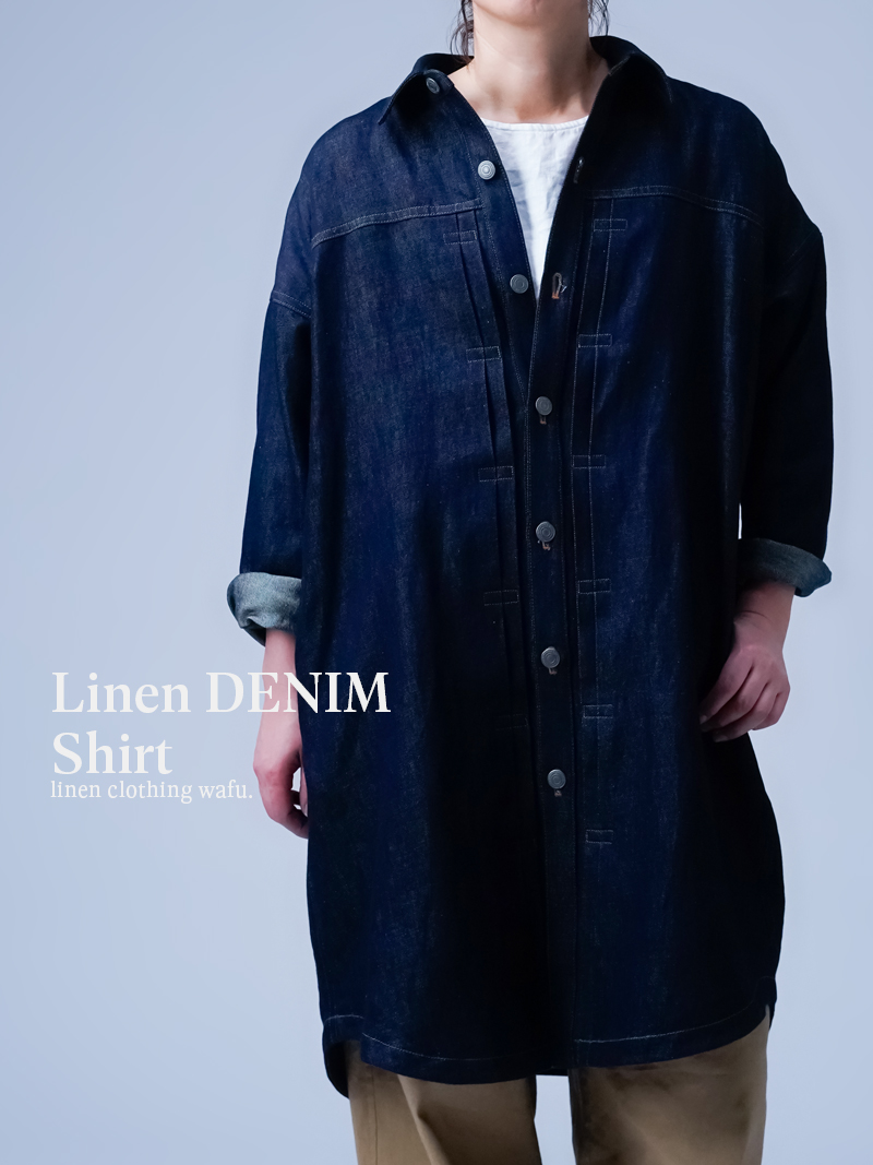 45rpm ダークデニム 長袖シャツ チャイナ型 45R】メンズアイテム｜1977