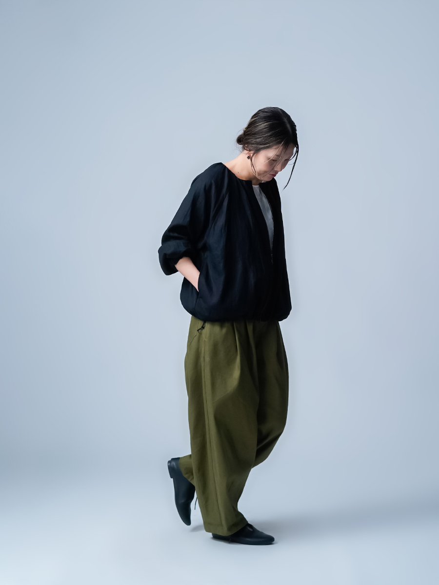 リネンブルゾン】静かに人を惹きつける。リネン ファスナー ブルゾン