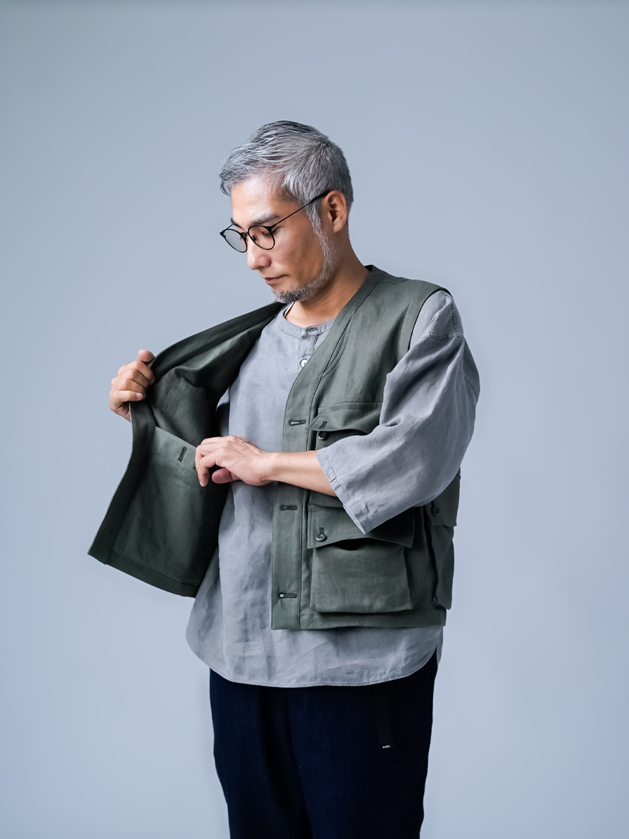 【buoybuoy】高密度リネンベスト buoybuoy高密度リネンベスト
