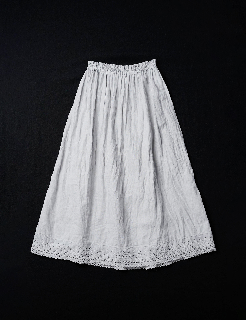 【リネンスカート】 重ね穿きの救世主 レースペチスカート / 白花色 p002c-wfw1