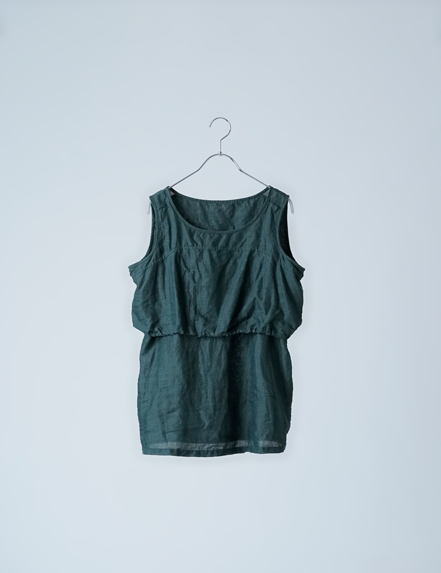 リネンタンクトップ】下着をつけずに快適に過ごせる カップなしタンク