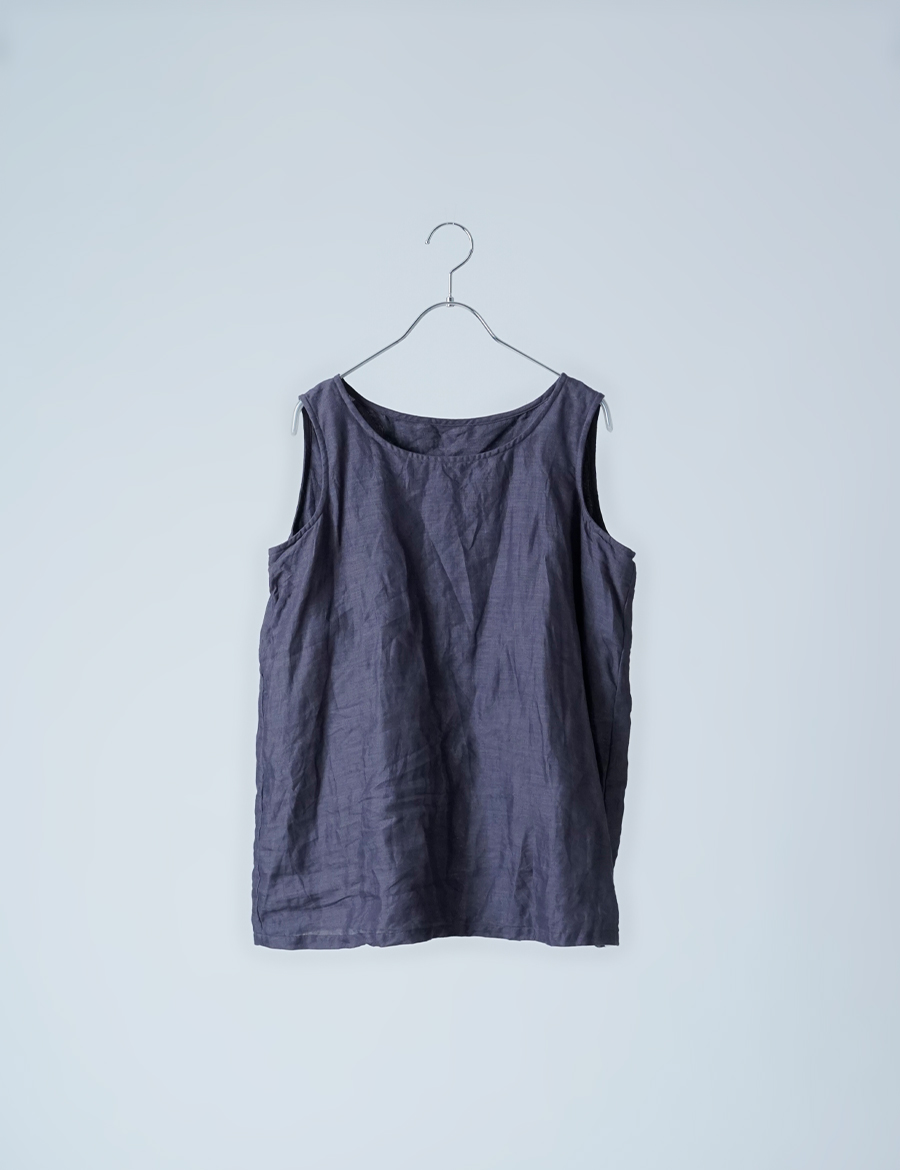wafu. リネンタンクトップ　トッキノン ／ 藍墨茶(あいすみちゃ) リネンタンクトップ】下着をつけずに快適に過ごせる カップなし
