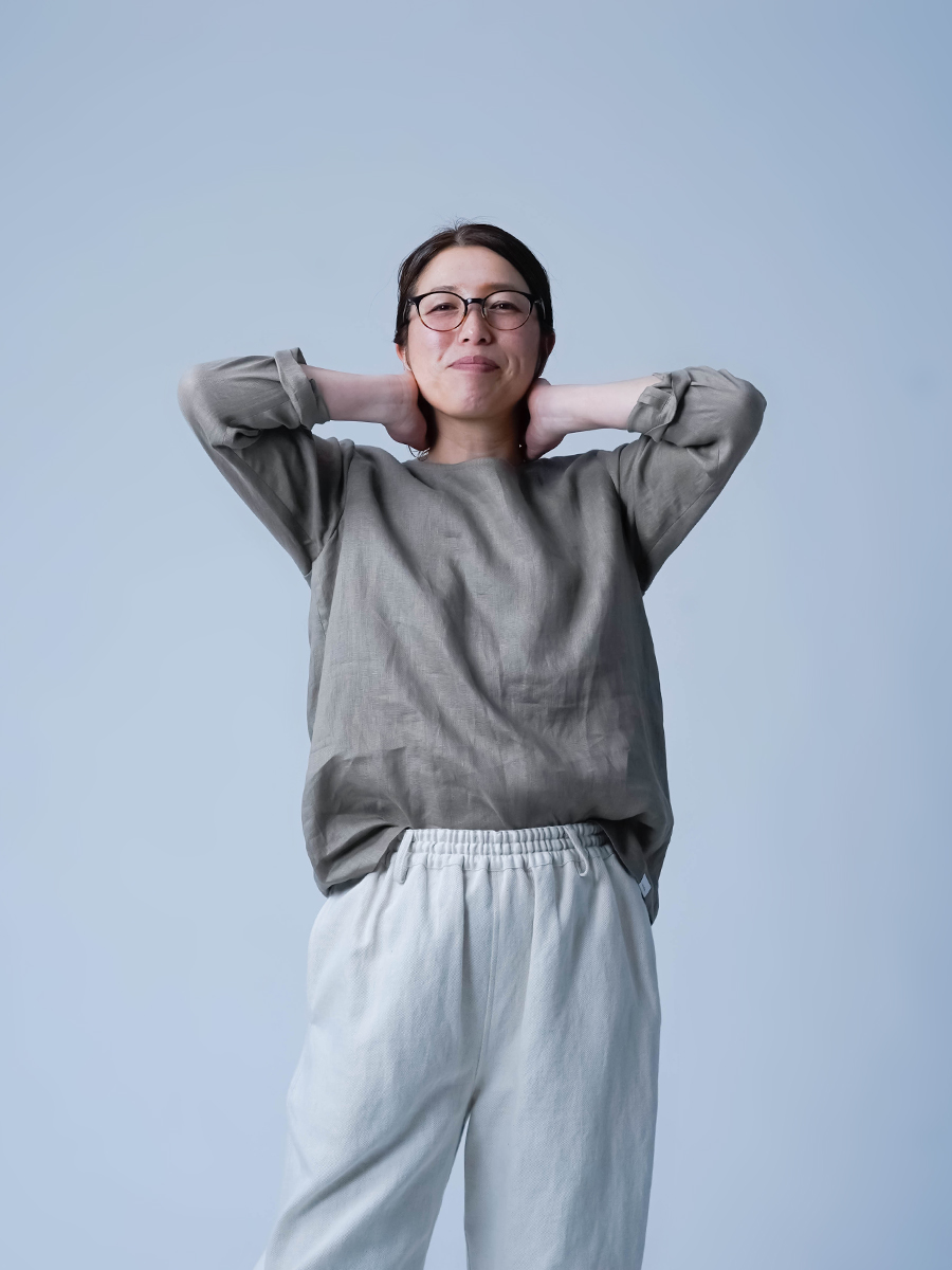 リネントップス】下着をつけずに快適に過ごせる トッキノン長袖