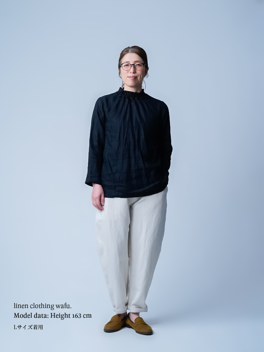 プレミアム】コーデの幅がぐっと広がる シャーリング リネントップス