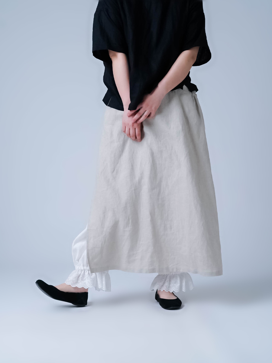 ペチパンツ】ときめきレースの裾ギュンペチパンツ ／ 白色 p025a