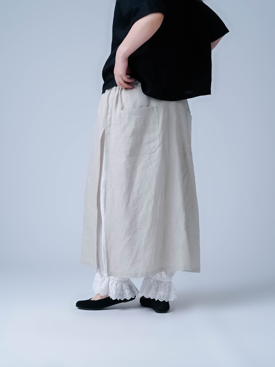 ペチパンツ】ときめきレースの裾ギュンペチパンツ ／ 白色 p025a
