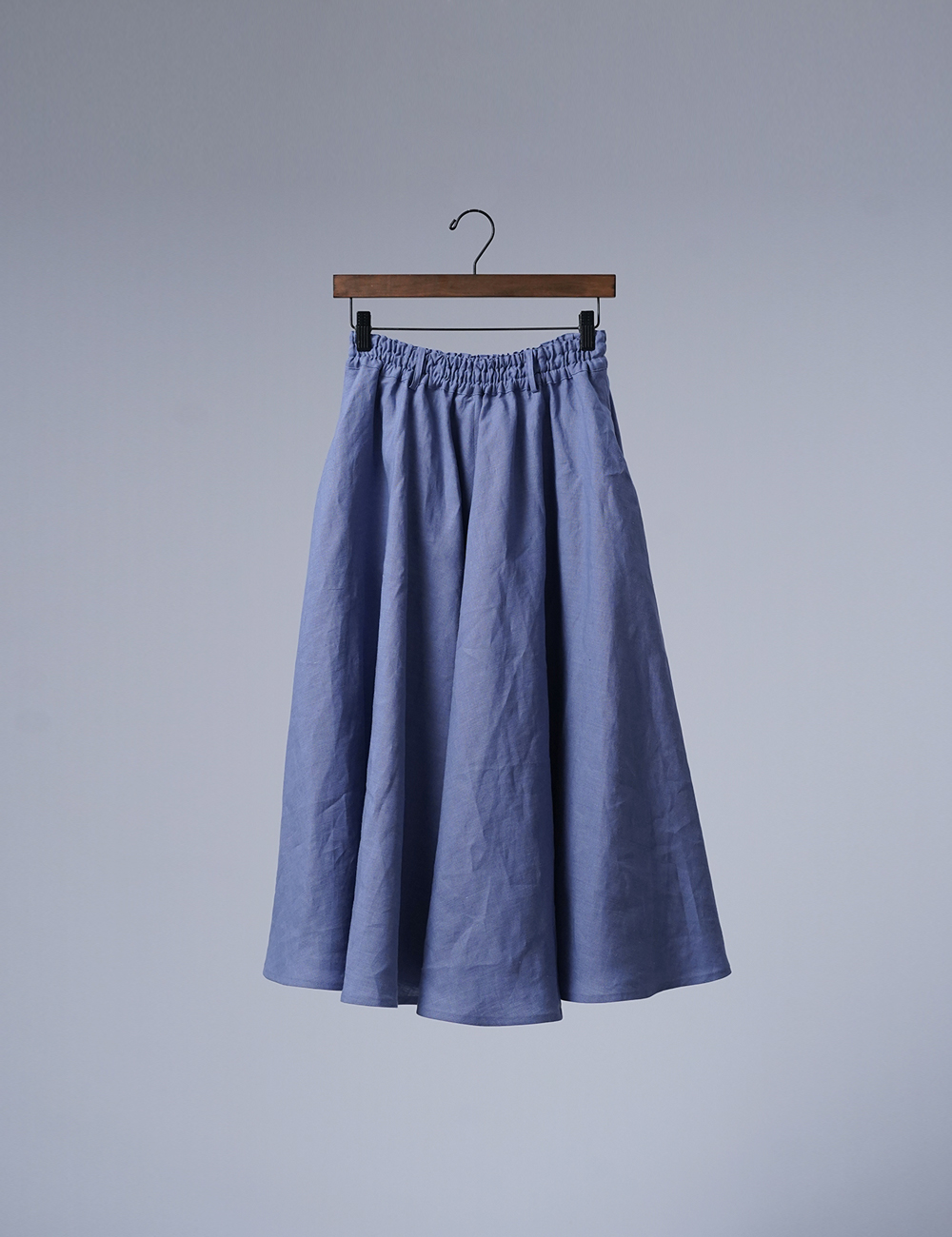 【wafu】Linen Skirt リネン サーキュラースカート/菫色(すみれいろ) s002l-smr1