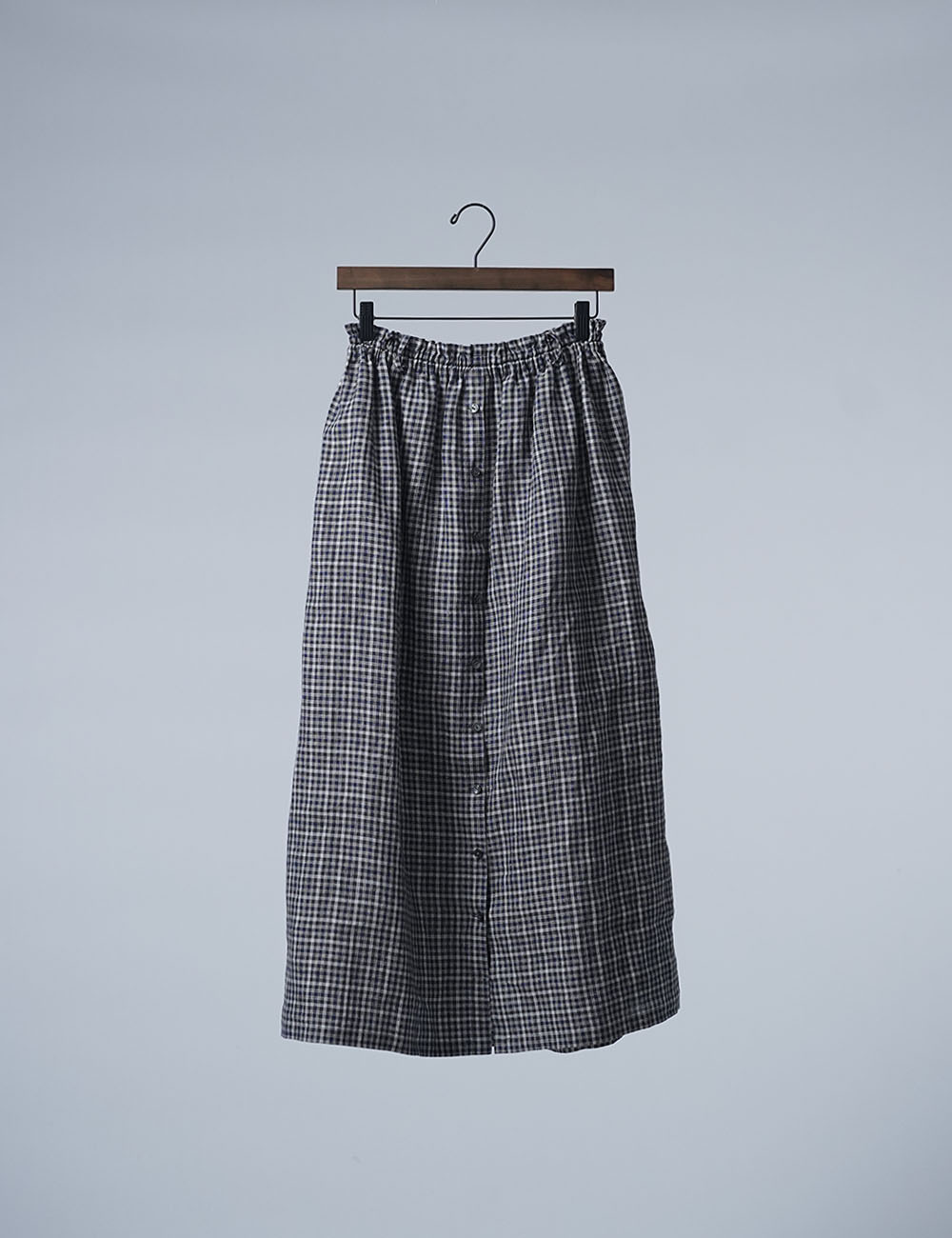 Linen Check Skirt  トーンオントーンチェックのスカート /チェック柄 s005d-cbr2