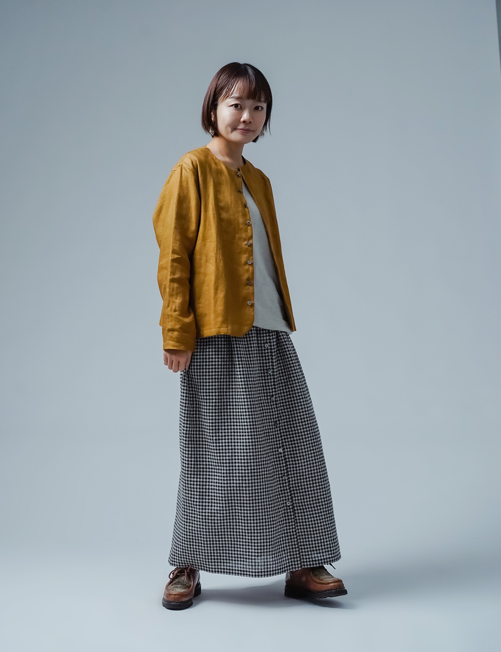Linen Check Skirt ギンガムチェックのスカート / ギンガムチェック柄 s005d