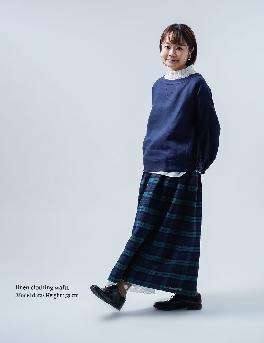 【wafu】Linen Check Skirt タータンチェックのスカート /タータンチェック柄 s005d-ttc2