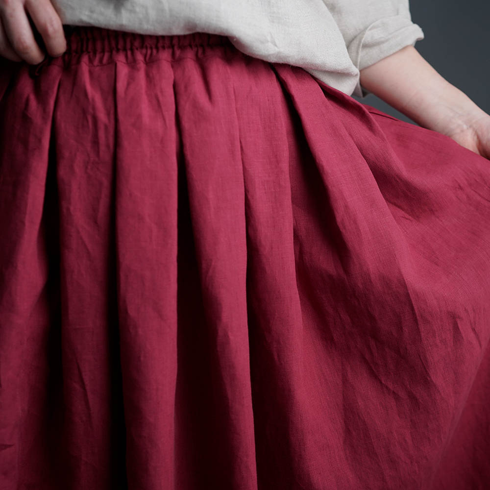 【wafu】Linen Skirt  超高密度リネン スカート / 紅玉(こうぎょく) s020c-kgo1