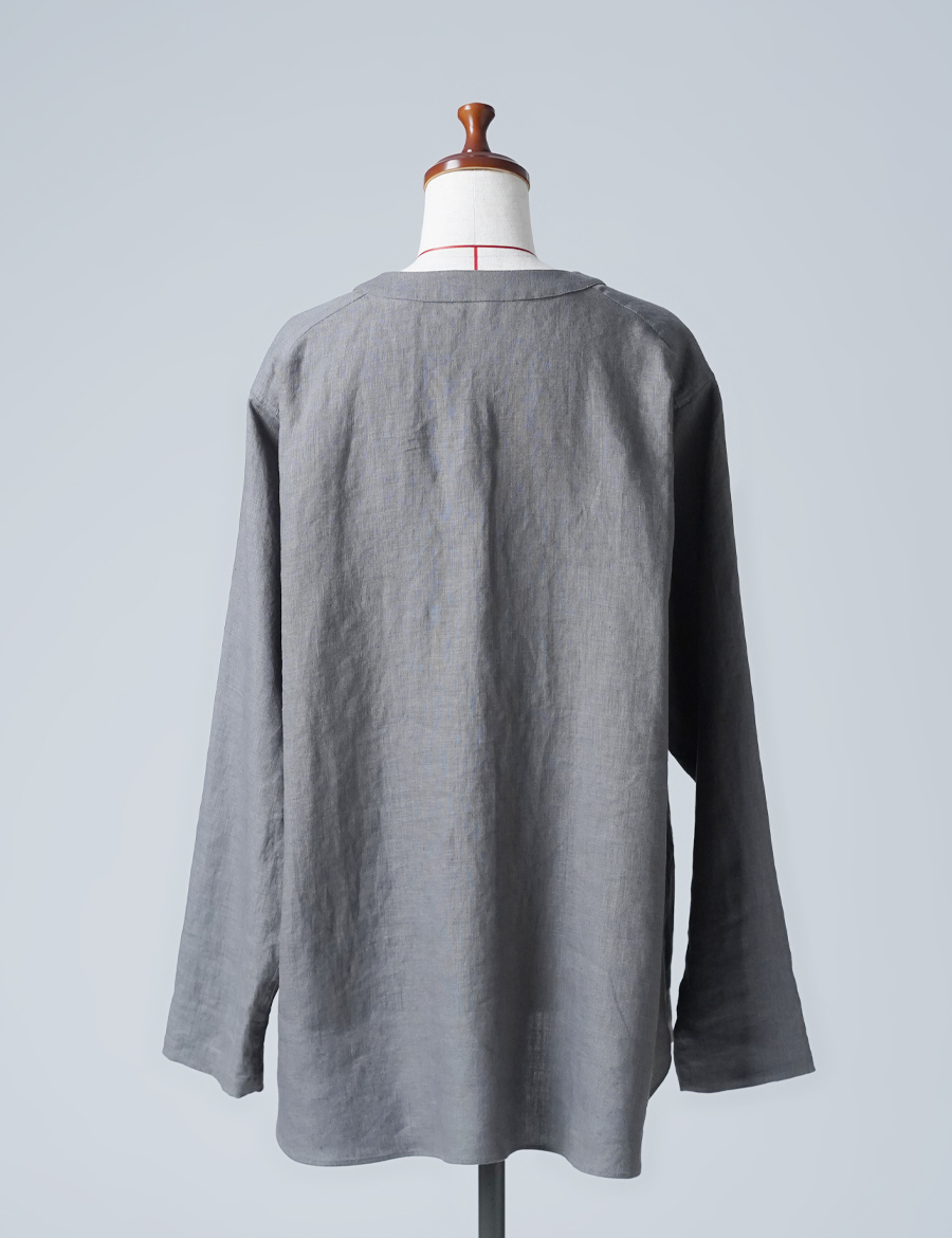 サンプル作品/Lサイズ】リネン スリーピングシャツ / 鈍色 sample-a0762